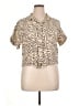 Beachgold Animal Print Tan Short Sleeve Blouse Size XL - photo 1