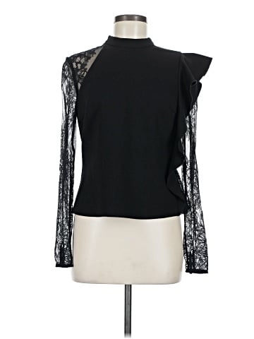Self-Portrait Knit Lace Sleeved Ruffled Ophelia Blouse (view 1)