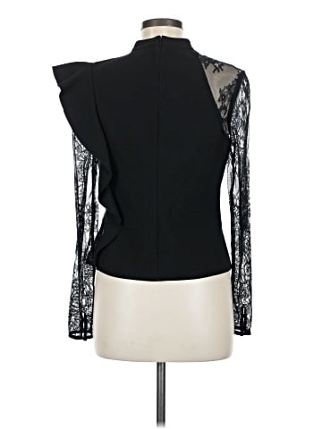Self-Portrait Knit Lace Sleeved Ruffled Ophelia Blouse (view 2)