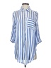 Vixbe Stripes Blue 3/4 Sleeve Button-Down Shirt Size S - photo 1