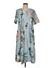 Unbranded 100% Polyester Tropical Gray Casual Dress Size M - photo 1