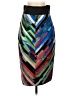 Milly Graphic Teal Formal Skirt Size 4 - photo 1
