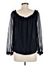 J.Crew Black Long Sleeve Silk Top Size M - photo 2