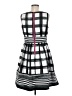 Eliza J 100% Polyester Checkered-gingham Gray Cocktail Dress Size 8 - photo 2