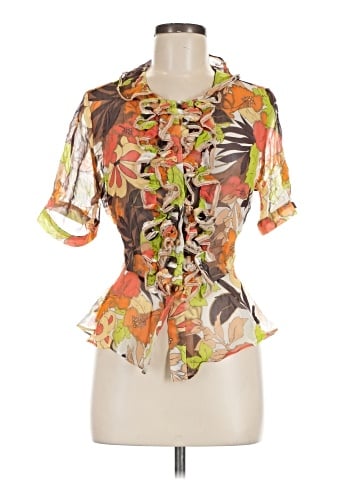 Shoshanna Short Sleeve Silk Top (view 1)