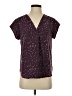 Fun2Fun 100% Polyester Stars Purple Short Sleeve Blouse Size S - photo 1