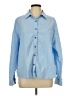 Unbranded Solid Blue Long Sleeve Button-Down Shirt Size L - photo 1