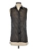 Dolan Stripes Black Sleeveless Button-Down Shirt Size XS - photo 1