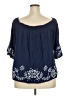 Torrid Blue 3/4 Sleeve Blouse Size 4X Plus (4) - photo 2
