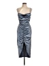 Windsor Metallic Silver Cocktail Dress Size L - photo 1