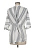 Wishful Park Stripes Gray 3/4 Sleeve Blouse Size M - photo 2
