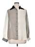 Denim 24/7 100% Polyester Color Block Gray Long Sleeve Blouse Size 14 - photo 1