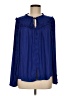 Ann Taylor LOFT 100% Polyester Blue Long Sleeve Blouse Size M - photo 1