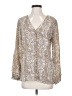 Joie 100% Silk Silver Long Sleeve Silk Top Size XS - photo 1
