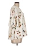 CATHERINE Catherine Malandrino 100% Polyester Floral Ivory 3/4 Sleeve Blouse Size L - photo 4