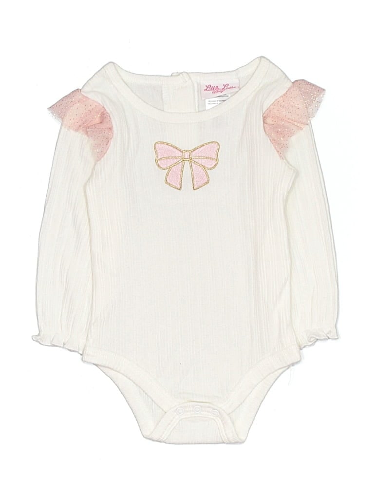 Pre-owned Little Lass Babies' Long Sleeve Onesie In Ivory