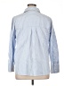 Zara Stripes Blue 3/4 Sleeve Button-Down Shirt Size XL - photo 2