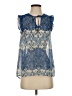 Elle 100% Polyester Blue Sleeveless Blouse Size S - photo 1