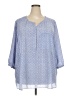 Not Your Daughter's Jeans 100% Polyester Blue 3/4 Sleeve Blouse Size 3X - photo 1