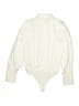 Express Solid White Ivory Bodysuit Size S - photo 2