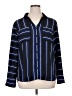 Express 100% Polyester Stripes Blue Long Sleeve Blouse Size XL - photo 1