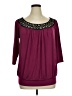 I.N. Studio Burgundy 3/4 Sleeve Blouse Size 1X - photo 1