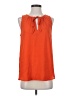 Ann Taylor 100% Polyester Orange Sleeveless T-Shirt Size S - photo 1