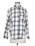 Primark 100% Cotton Plaid Silver Long Sleeve Button-Down Shirt Size S - photo 1