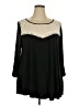 Green Envelope Black 3/4 Sleeve Top Size 2X - photo 1