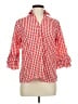 Assorted Brands 100% Cotton Checkered-gingham Red 3/4 Sleeve Button-Down Shirt Size M - photo 1