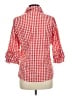 Assorted Brands 100% Cotton Checkered-gingham Red 3/4 Sleeve Button-Down Shirt Size M - photo 2