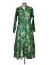 Assorted Brands 100% Cotton Print Green Casual Dress Size L - photo 1