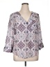 Fred David Purple 3/4 Sleeve Blouse Size XL - photo 1