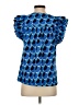 Joy Joy 100% Viscose Blue Short Sleeve Blouse Size S - photo 2
