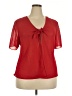 Studio I 100% Polyester Red Short Sleeve Blouse Size 18W - photo 1