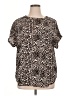 Buffalo by David Bitton 100% Polyester Animal Print Brown Short Sleeve Blouse Size XL - photo 1