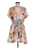 Pink Lily 100% Polyester Floral Tan Cocktail Dress Size M (estimated) - photo 1