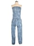 Juniper Blu Chevron-herringbone Blue Jumpsuit Size XS - photo 1