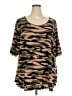 Attitudes by Renee Camo Brown Short Sleeve Top Size 3X - photo 1