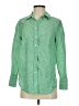 Talbots 100% Linen Stripes Green Long Sleeve Button-Down Shirt Size P (petite) - photo 1