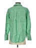Talbots 100% Linen Stripes Green Long Sleeve Button-Down Shirt Size P (petite) - photo 2