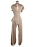 PrettyLittleThing 100% Polyester Metallic Tan Gold Jumpsuit Size 4 - photo 2