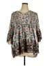 Suzanne Betro 100% Polyester Teal Ivory 3/4 Sleeve Blouse Size 2X - photo 1
