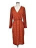 Mango Print Orange Casual Dress Size XS - photo 1