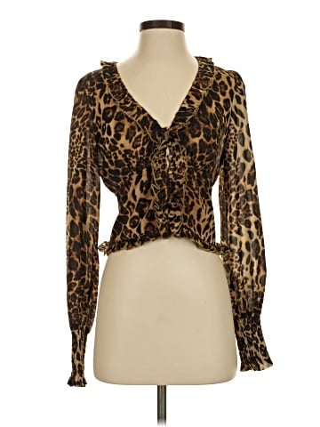 Aqua Long Sleeve Blouse (view 1)