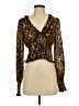 Aqua 100% Polyester Brown Long Sleeve Blouse Size S - photo 1