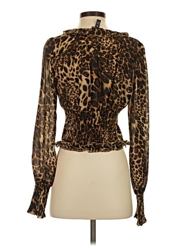 Aqua Long Sleeve Blouse (view 2)