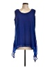 The Paragon 100% Polyester Blue Sleeveless Blouse Size L - photo 1
