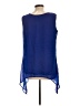 The Paragon 100% Polyester Blue Sleeveless Blouse Size L - photo 2