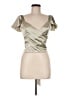 Boohoo 100% Polyester Silver Short Sleeve Top Size 6 - photo 1